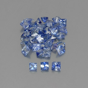 2.74캐럿 천연 미디엄 다크 블루 사파이어 보석, 스퀘어, 2.1×2.1 mm, VVS-VS