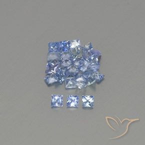 1.88ctw 자연스러운 파스텔 블루 사파이어, 정사각형, VVS-VS