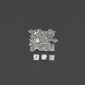 캐럿 천연 화이트 사파이어 보석, 스퀘어, 1.7×1.7 mm, VVS-VS