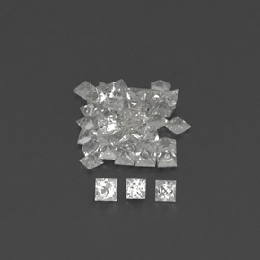 캐럿 천연 화이트 사파이어 보석, 스퀘어, 1.7×1.7 mm, VVS-VS