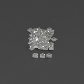 캐럿 천연 화이트 사파이어 보석, 스퀘어, 1.7×1.7 mm, VVS-VS