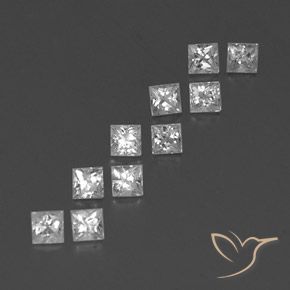 1.28캐럿 천연 하얀색 사파이어 보석, 정사각형, VVS-VS