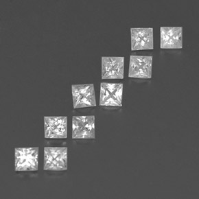 캐럿 천연 화이트 사파이어 보석, 스퀘어, 2.8×2.8 mm, VVS-VS
