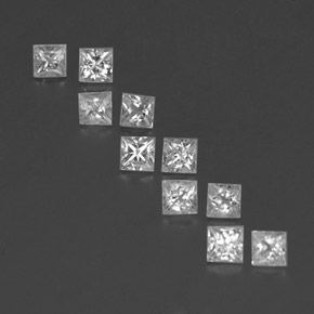 1.35캐럿 천연 화이트 사파이어 보석, 스퀘어, 2.8×2.7 mm, VVS-VS