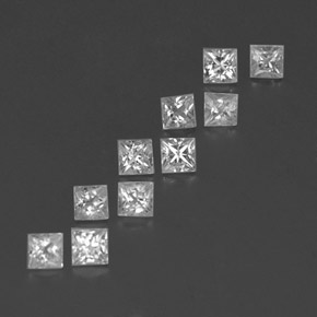 1.35캐럿 천연 화이트 사파이어 보석, 스퀘어, 2.8×2.7 mm, VVS-VS