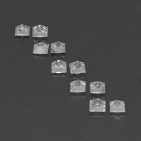 1.35캐럿 천연 화이트 사파이어 보석, 스퀘어, 2.8×2.7 mm, VVS-VS