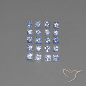2.39캐럿 천연 파스텔 블루 사파이어 보석, 스퀘어, 2.5×2.4 mm, VVS-VS