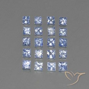 2.39캐럿 천연 파스텔 블루 사파이어 보석, 스퀘어, 2.5×2.4 mm, VVS-VS