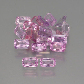 캐럿 천연 멀티컬러 사파이어 보석, 에메랄드 컷, 4.9×2.9 mm, VS-SI