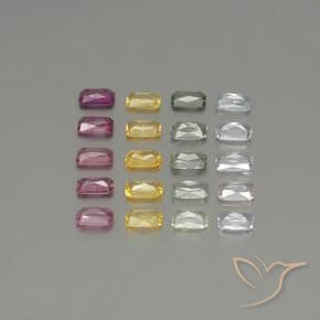 6.57캐럿 천연 다색 사파이어 보석, 옥타곤 / 에메랄드 컷, VS-SI