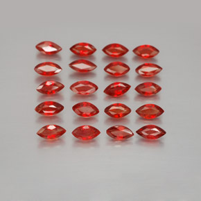 3.23캐럿 천연 레드 오렌지 사파이어 보석, 마퀴즈, 5×2.4 mm, VS-SI