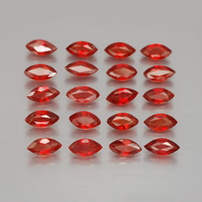 3.23캐럿 천연 레드 오렌지 사파이어 보석, 마퀴즈, 5×2.4 mm, VS-SI