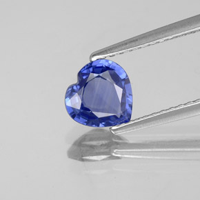 1.16캐럿 천연 블루 사파이어, 하트 모양, 6.6×6.4 mm, VVS-VS