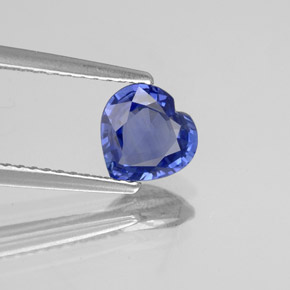 1.16캐럿 천연 블루 사파이어, 하트 모양, 6.6×6.4 mm, VVS-VS