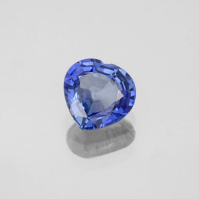 1.29캐럿 천연 블루 사파이어, 하트 모양, 6.6×6.5 mm, VVS-VS