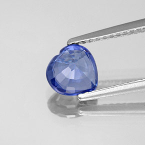 1.29캐럿 천연 블루 사파이어, 하트 모양, 6.6×6.5 mm, VVS-VS