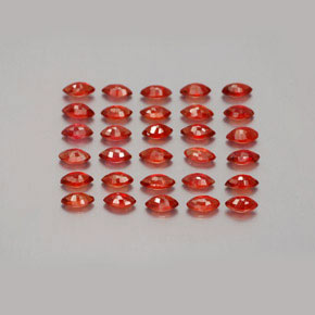 캐럿 천연 레드 오렌지 사파이어 보석, 마퀴즈, 3.6×1.9 mm, VS-SI