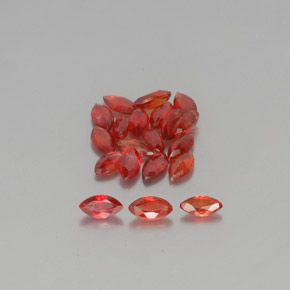 3.51캐럿 천연 레드 오렌지 사파이어 보석, 마퀴즈, 5×2.6 mm, VS-SI