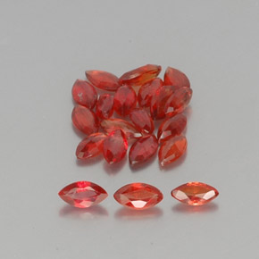 3.51캐럿 천연 레드 오렌지 사파이어 보석, 마퀴즈, 5×2.6 mm, VS-SI