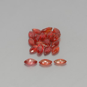 3.51캐럿 천연 레드 오렌지 사파이어 보석, 마퀴즈, 5×2.6 mm, VS-SI