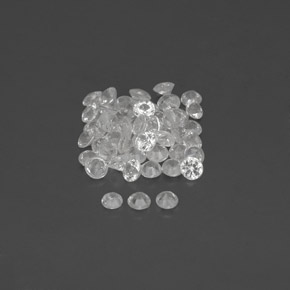 캐럿 천연 화이트 사파이어 보석, 라운드 컷, 1.62 mm, VVS-VS