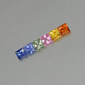 캐럿 천연 멀티컬러 사파이어 보석, 스퀘어, 3.3×3.2 mm, VVS-VS