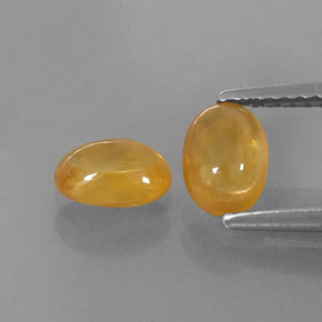 캐럿 천연 골든 옐로우 사파이어 보석, 투명한, 6.6×4.7 mm, 투명/반투명