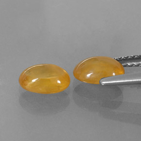 캐럿 천연 골든 옐로우 사파이어 보석, 투명한, 6.6×4.7 mm, 투명/반투명