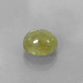 2.30캐럿 천연 노란빛 그린 사파이어, 투명한, 7.5×6.5 mm, 투명/반투명