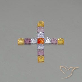 1.89캐럿 천연 다색 사파이어 보석, 정사각형, VVS-VS