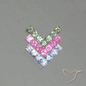 2.64ctw 자연스러운 다색 사파이어, 정사각형, VVS-VS