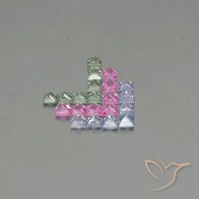 2.64캐럿 천연 다색 사파이어 보석, 정사각형, VVS-VS