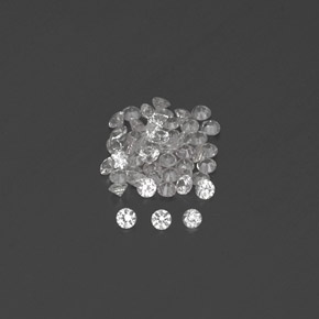 캐럿 천연 화이트 사파이어 보석, 라운드 컷, 1.71 mm, VVS-VS