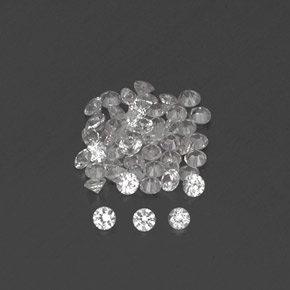 캐럿 천연 화이트 사파이어 보석, 라운드 컷, 1.71 mm, VVS-VS