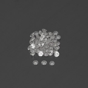 캐럿 천연 화이트 사파이어 보석, 라운드 컷, 1.71 mm, VVS-VS