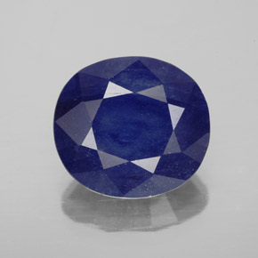 7.29캐럿 천연 블루 사파이어, 타원형 컷, 12.2×11.1 mm, SI