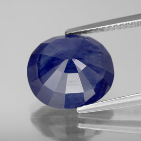 7.29캐럿 천연 블루 사파이어, 타원형 컷, 12.2×11.1 mm, SI
