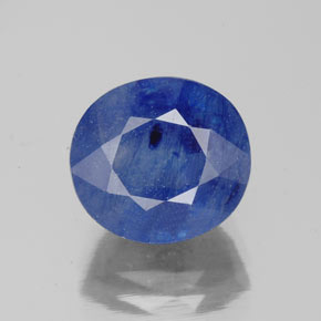 5.46캐럿 천연 블루 사파이어, 타원형 컷, 9.9×9.1 mm, SI