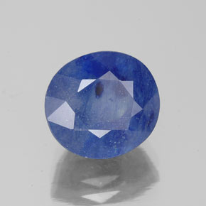 5.46캐럿 천연 블루 사파이어, 타원형 컷, 9.9×9.1 mm, SI