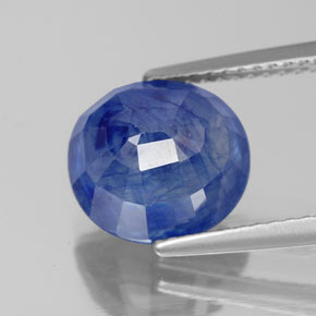 5.46캐럿 천연 블루 사파이어, 타원형 컷, 9.9×9.1 mm, SI