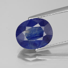 4.40캐럿 천연 블루 사파이어, 타원형 컷, 10.7×8.8 mm, SI