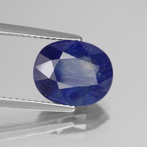 4.40캐럿 천연 블루 사파이어, 타원형 컷, 10.7×8.8 mm, SI