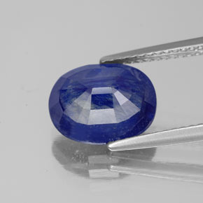 4.40캐럿 천연 블루 사파이어, 타원형 컷, 10.7×8.8 mm, SI