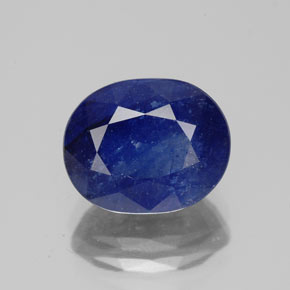 4.46캐럿 천연 블루 사파이어, 타원형 컷, 10.1×8.3 mm, SI
