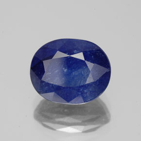 4.46캐럿 천연 블루 사파이어, 타원형 컷, 10.1×8.3 mm, SI