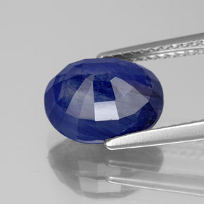 4.46캐럿 천연 블루 사파이어, 타원형 컷, 10.1×8.3 mm, SI