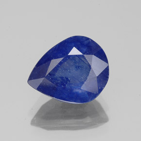 3.54캐럿 천연 블루 사파이어, 배 모양, 10.3×8.4 mm, SI