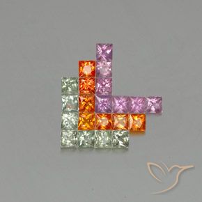 3.25캐럿 천연 다색 사파이어 보석, 정사각형, VVS-VS