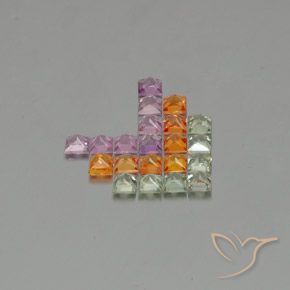 3.25캐럿 천연 다색 사파이어 보석, 정사각형, VVS-VS