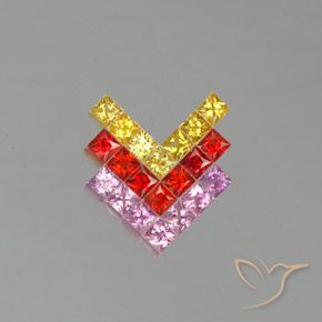 2.72ctw 자연스러운 다색 사파이어, 정사각형, VVS-VS
